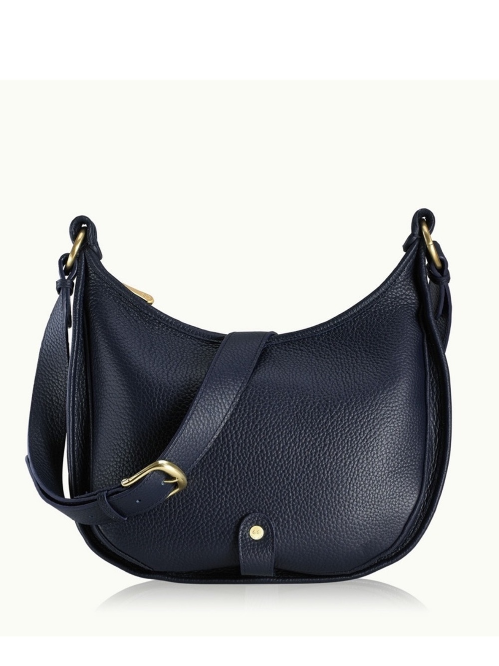 GIGI NEW YORK Navy Blue Leather LAUREN SADDLE BAG